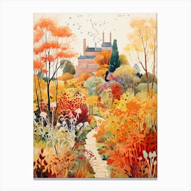 Sissinghurst Castle Garden, United Kingdom In Autumn Fall Illustration 0 Canvas Print