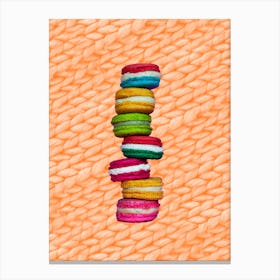 Sweet knits - Macaron Peach Canvas Print