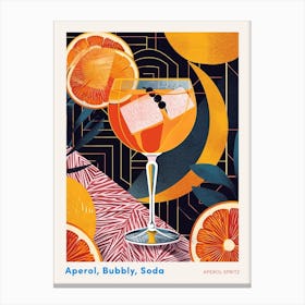 Art Deco Aperol Spirtz 1 Poster Canvas Print