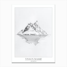 Vinson Massif Antarctica Line Drawing 2 Poster Canvas Print