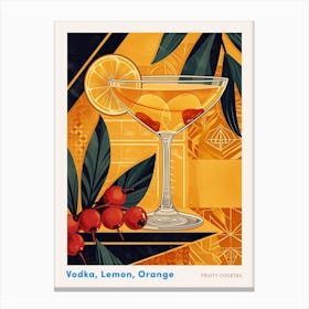 Fruity Art Deco Cocktail 3 Poster Canvas Print