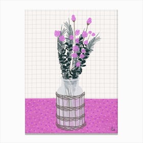 Pink Wild Flowers Canvas Print