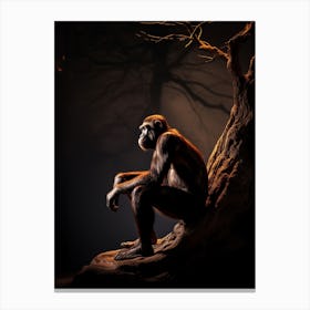 Thinker Monkey Silhouette Photography 3 Canvas Print