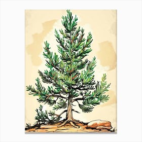 Juniper Tree Storybook Illustration 4 Canvas Print