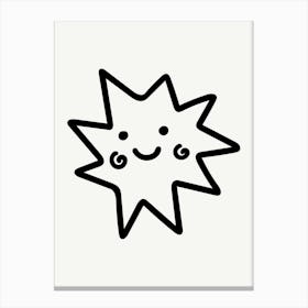 Kawaii Sun Illustration Canvas Print