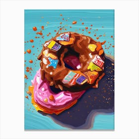 A Doughnut Oil Painting 3 Canvas Print
