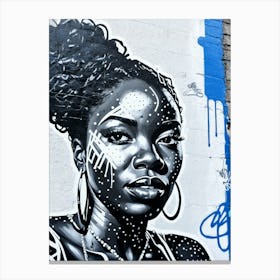 Graffiti Mural Of Beautiful Black Woman 277 Canvas Print