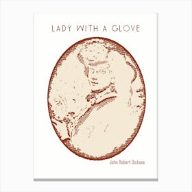 Line Art Minimalist – Lady With A Glove – John Robert Dicksee – Classic Painting 1 Canvas Print