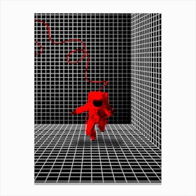 Red Astronaut In Space 1 Canvas Print