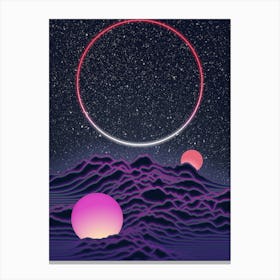 Neon Moonscape Canvas Print