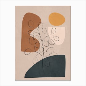 Abstract Minimal Plant 1 Canvas Print