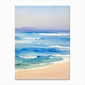 Playa De Bolonia, Cadiz, Spain Watercolour Canvas Print