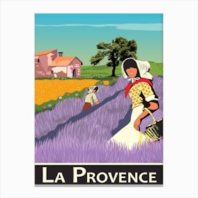 Provence, Woman on a Lavender Field, France Canvas Print