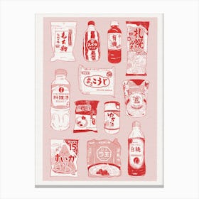 Japanese Grocery Red Canvas Print