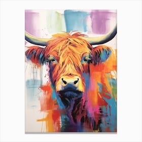 Highland Cow Screen Print Inspired 3 Canvas Print
