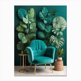 Tropical Living Room 1 Canvas Print