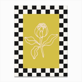 Modern Checkered Flower Poster  3 Canvas Print