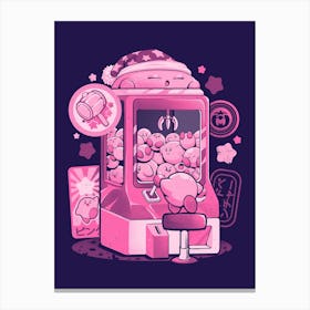 Pink Claw Machine - Cute Anime Arcade Gamer Gift Canvas Print
