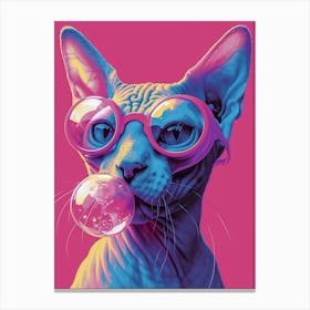 Sphynx Cat with bubble gum 1 Canvas Print