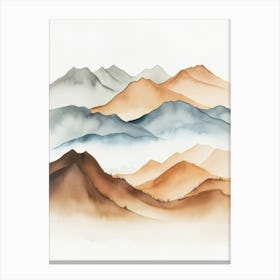 Watercolour Hills Brown Beige 3 Leinwandbild