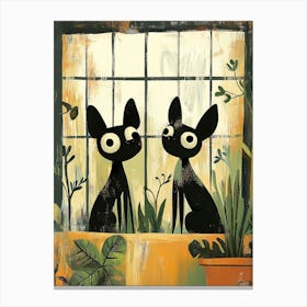 Cats In The Window Canvas Print