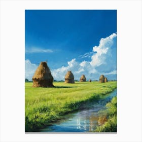 Haystacks Canvas Print