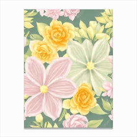 Stock Pastel Floral 1 Flower Canvas Print
