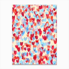 Overlapped Sweet Hearts Canvas Print