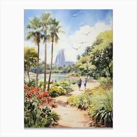 Gardens By The Bay Singapore Watercolour 2 Canvas Print