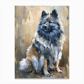 Keeshond Acrylic Painting 1 Canvas Print