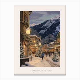 Vintage Winter Poster Leavenworth Washington 5 Canvas Print