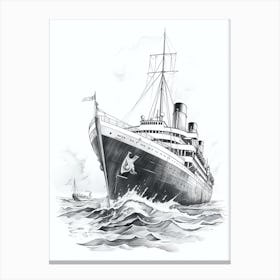 Titanic Sinking Ship Illustration 5 Canvas Print