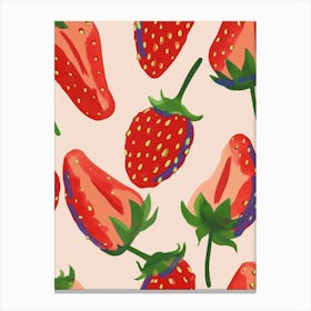 Strawberry Pattern Illustration 3 Canvas Print