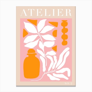 Pink And Orange Atelier Canvas Print