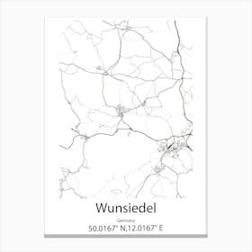 Wunsiedel,Germany Minimalist Map Canvas Print