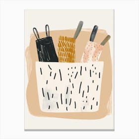 Basket Of Utensils Canvas Print