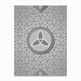 Geometric Glyph Sigil with Hex Array Pattern in Gray n.0084 Canvas Print