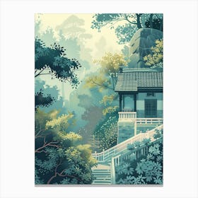 Nikko Japan 3 Retro Illustration Canvas Print