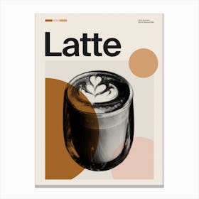 Mid Century Latte Coffee Canvas Print