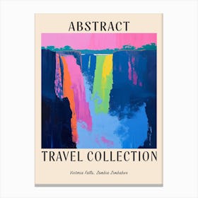 Abstract Travel Collection Poster Victoria Falls Zambia Zimbabwe 1 Canvas Print