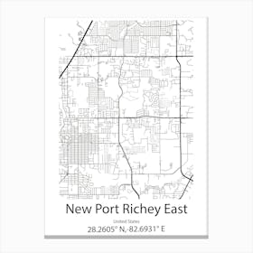 New Port Richey,United States Minimalist Map Leinwandbild