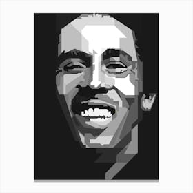 Bob Marley Blackwhite Portrait Canvas Print