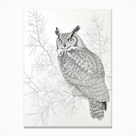 Verreauxs Eagle Owl Drawing 3 Canvas Print
