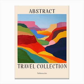 Abstract Travel Collection Poster Turkmenistan 3 Canvas Print