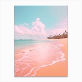 Icacos Beach Puerto Rico Turquoise And Pink Tones 2 Canvas Print