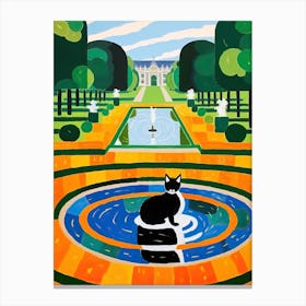 Versailles Gardens France, Cats Matisse Style 2 Canvas Print