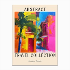 Abstract Travel Collection Poster Cartagena Colombia 1 Canvas Print
