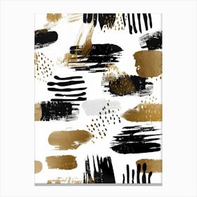 Gold And Black Abstract Painting 29 Canvas Print