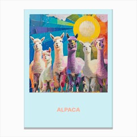 Alpaca Rainbow Poster 3 Canvas Print