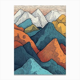 Colorful Mountain Landscape Canvas Print